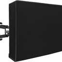 Waterproof Outdoor TV Cover 65-70 inch with Bottom, Thick Fabric, Dustproof and Weatherproof TV Cover with Remote Control Pocket, Black