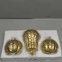 Yookeer 3 Pcs Thanksgiving Fall Pumpkin Decor Resin Gold Decorative Pumpkins Fall Table Centerpiece Fake Artificial Pumpkin for Home Shelf Mantel Fireplace Farmhouse Indoor Autumn Halloween Decor