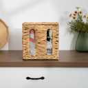 StorageWorks Garbage Bag Dispenser with Lid, Wall Mount Water Hyacinth Plastic Bag Holder for Kitchen, Cabinet, Countertop, 2 Slots