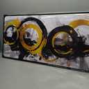 Abstract Pictures for Living Room Wall Decor - Black White and Gold Canvas Wall Art for Office - Modern Framed Wall Art Size 20" x 40"