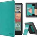 CoBak Case with Stand for Kindle Paperwhite 12th Gen 2024 Released (7") & Kindle Colorsoft Signature Edition - Durable PU Leather Cover with Auto Sleep Wake, Card Slot, Hand Strap Feature, Jade