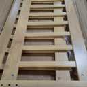 KEIKI Twin Size Floor Bed with Guardrails & Door, Montessori-Inspired, Sturdy Wood Frame with Slats for Kids, Natural