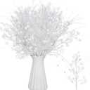 Simgoing 24 Pcs Artificial Christmas Berry Stem Picks Star Picks Faux Floral Berry Spray Branches Christmas Table Centerpiece Home Office Vase Filler Decoration (White)