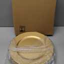 ZEAYEA 12 Pack Gold Charger Plates, 13 Inch Plastic Round Dinner Charger Plates for Wedding Party, Elegant Tabletop Decor