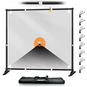 EMART 10x10 ft Heavy Duty Banner Backdrop Stand Kit, Adjustable Frame for Step and Repeat Backdrops, Ideal for Photography, Trade Shows, and Photo Booths (Black)