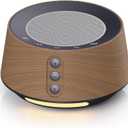 BGOVERSS White Noise Sound Machine with 20 Soothing Sounds, 10 Colors Night Light Sleep Machines Home Office Travel, 5 Timers and Memory Feature Sound Machine for Nursery Baby Kids Adults (Wood)