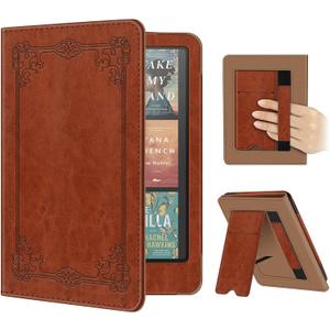 Fintie Case for 7"/ 6.8" Kindle Paperwhite(12th/ 11th Generation-2024/ 2021) and Kindle Colorsoft Signature Edition -Slim Foldable Stand Cover Auto Wake/ Sleep for Paperwhite 2024, Vintage Brown
