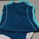 beautyin Girls Swimsuit One Piece Swimwear Athletic Competition Bathing Suit Small, Haze Blue/Aqua Blue