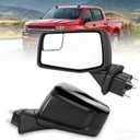 3mm Thickened Glass Left Driver Side Mirror Compatible with 2019-2025 Chevy Silverado 1500 Rear View Mirrors With Power Glass Manual Folding Heated Without Turn signal Replace#GM1320583 (5Pins）