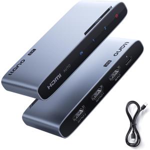 llano HDMI 2.1 Splitter 1 in 2 Out, 8K@60Hz 4K@120Hz/240Hz, SST & Mirror Mode Only (No Extend), HDCP 2.3, HDR10, Dolby Vision, for PS5, Xbox, Apple TV, Laptop, Aluminum Case