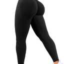 Ieumaz Scrunch Butt Lifting Leggings for Women Gym Seamless Workout Leggings Mid Low Waist Tummy Control Yoga Pants Black, S