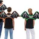 HSCTEK Light Up Skeleton Bat Wings (Large, White)