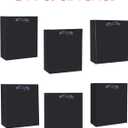 qiqee 24PCS Black Mini Gift Bags with Tissue Paper Handles 6.3"x4.7"x2.4" Small Size Present Party Favor 24pcs Bags, Tissue Paper