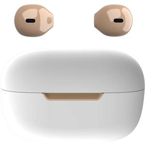 Invisible Earbuds Bluetooth Mini Size, Wireless Earpiece, Blue Semi-in-Ear Ear Buds for Small Ear Canals with Clear Sound, Comfortable Fit for Work, Home, Outworks (Nude)