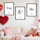 Houmury Set of 3 Framed Wall Decor Farmhouse Wall Art You & Me Always and Forever Vintage Bedroom Wall Decors 12x16 (White)