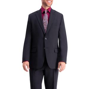 Haggar Men's Travel Performance Twill Tailored Fit Suit Separate Coat Suit, Black, 40R