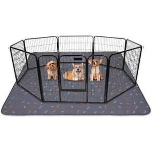 Sunheir Washable Pee Pads for Dogs 72"x72", Extra Large Reusable Puppy Pads Pet Training Pads for Dog Playpen, Waterproof Pee Pads for Puppy Playpen, Whelping Pad, Dog Playpen Indoor - Deep Grey