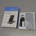 3 in 1 Apple Charging Station, Magnetic Charger for iPhone, Foldable Wireless Charger with Bedside Clock, Travel Apple Watch Charger Stand for iPhone 17/Air/16/15 Series, iWatch 10/AirPods 4 (Grey)