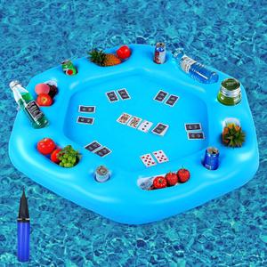 Seenelling Large Floating Table for Pool Games Floating Holder Cooler Containers Inflatable Pool Games Table Tray Accessories for Swimming Summer Beach Indoor Outdoor, 51.2 x 44 inches