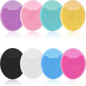 Face Scrubber, 8 PCS Silicone Face Scrubber Exfoliator for Women, Face Cleansing Brush Blackhead Acne Pore Pad for Deep Cleaning Skin Care (8 Count (Pack of 1))