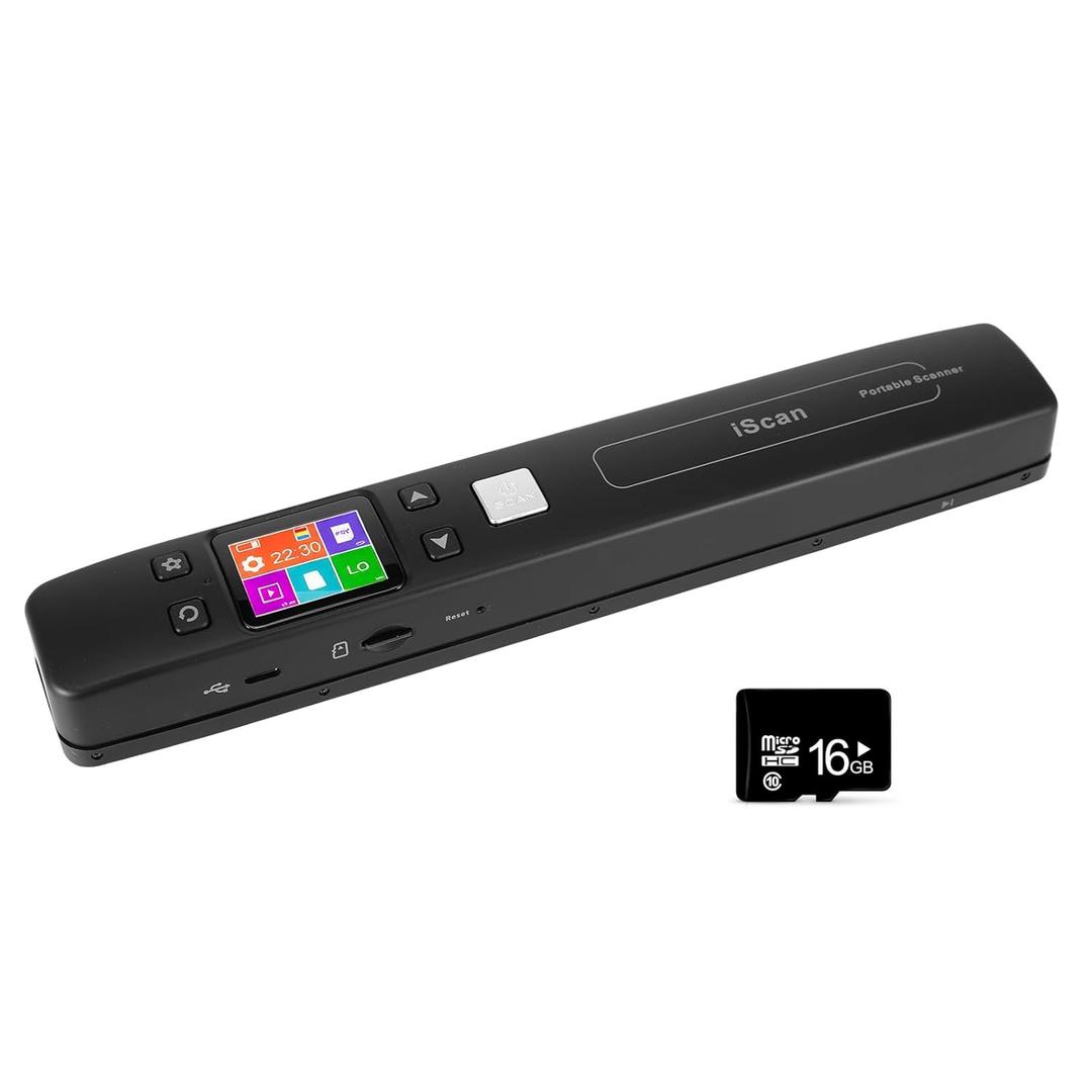 Portable Document Scanner - Upgrade Support WiFi & Rechargeable Handheld Portable Scanner Photo Scanner Mobile Scanner Handy Scan, JPG/PDF Format, UP to 1050 DPI