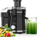 Juicer Machine, 500W Centrifugal Juicer Extractor with 3 Speed & Wide Mouth 3 Feed Chute for Fruit Vegetable, High Yield Juicer Included Cleaning Brush for Easy to Clean