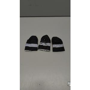 YAODHAOD Dog Shoes for Winter, Dog Boots & Paw Protectors, Fleece Warm Snow Booties for Puppy with Reflective Strip Anti-Slip Rubber Sole for Small Medium Size Dogs, Size 5: 1.9"x1.5" (L*W), Black, 3 Pack