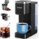 Single Serve Coffee Maker, Iced and Hot Coffee Machine for K Cup & Grounds, Compact Design, 40oz Removable Water Reservoir, 6 to 24 Oz Brew Sizes, Fits 7.3" Travel Mug, Black