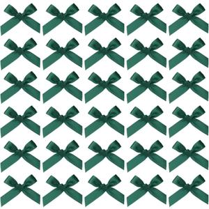 uxcell 200pcs Mini Ribbon Bows 2 Inch Small Tiny Dark Green Ribbon Bows for DIY Crafts, Sewing Appliques, Hair Accessories, Gift Box Ornament, Wedding, Birthday Party Decoration