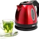 Moss & Stone 1.2L Stainless Steel Small Electric Kettle Red Color, Cordless 1500w Fast Boiling Pot, Portable Hot Water Electric Tea Kettle With Boil Dry Protection & Auto Shut-Off