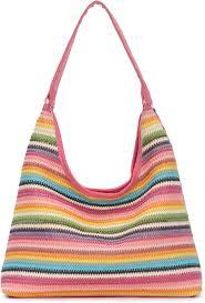 Straw Handbags Women's Summer Beach Straw Bucket Tote Bag Straw Woven Handbag Tassel Shoulder Bag Purse