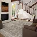 Washable Area Rugs for Living Room: 9x12 Bedroom Rug Boho Vintage Area Rug Stain Resistant Non Slip Low Pile Lightweight Soft Carpets for Dining Room Kitchen Nursery Kids Room Farmhouse