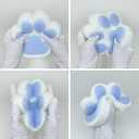 Big Cat Paw Squishy 5.5 Inch Large Size Squishies Squeeze Toys Pinch Family Squishy Cute Soft Silicone Giant Cats Paw Tangcii Fidget Stress Relief Sensory Toys Gifts for Adults Women (Blue+White)