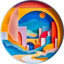 Bgraamiens 3D Visual Sunrise in The Distance 1000 Pieces Round Puzzle for Adult,Unique Modern Art