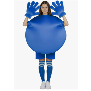 Mepase 3 Pcs Halloween Chocolate Candy Costume Set, Adult Foam Tabard & Jumbo Cartoon Hands & Stripes Knee High Socks