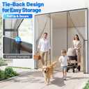 Heavy Duty Magnetic Screen Door Mesh - Hand-Free Door Net Screen with 100 Magnets, Pet & Kid Friendly, PET Fine Mesh Doors Screens Keep Bug & Mosquito Out Fit Sliding Patio French Doors Size 48" x 80"