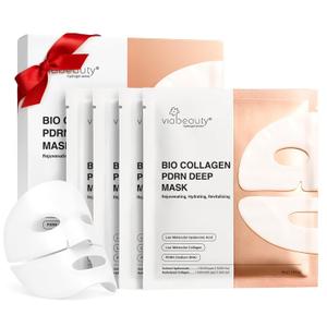 Bio Collagen Face Mask with PDRN and Hyaluronic Acid - Hydrogel Collagen Mask Overnight - Deep Hydrating, Glass Skin, Firming & Rejuvenating Skincare| 1.41oz(40g) x 4ea
