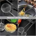 Hemoton Stainless Steel Hot Pot Spoon 11.4 Inch Fine Mesh Spider Strainer with Handle for Cooking Noodles Dumplings Frying Kitchen Colander