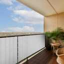 ColourTree 3' x 10' White Balcony Privacy Screen - Apartment Porch Railing Patio Fence Windscreen Fabric Cloth - Commercial Grade 170 GSM