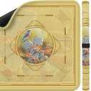 Mahjong Mat 31.5 Inch Square - Non-Slip Durable Table Cover for Mahjong/Card/Domino Games, Rolled Shipping with Storage Pockets & Noise Reduction, Premium Gift for Women(Autumn Bluebird)