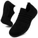 KLCBGF Barefoot Shoes Women Slip On Sneakers Black Tennis Shoes for Women Zero Drop Breathable Walking Womens AllBlack Size 6.5