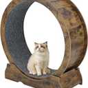 Large Cat Running Wheel for Indoor Exercise - Treadmill With Locking Mechanism (S, Rusty Brown)