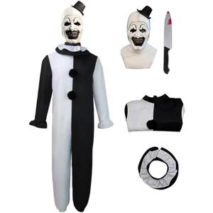 EJWCIG Kids Art Terrifier The Clown Costume with Mask, Killer Clown Costume Halloween Cosplay Props for Kids (Kids Clown costume, 150)