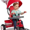 Radio Flyer Ultimate All-Terrain Stroll N Trike, Ages 1-5, Convertible 4-in-1 Tricycle, All-Terrain Tires, Parent Push Handle, UV Canopy, Accessories, Safety Harness, Stroller Tricycle for Toddlers