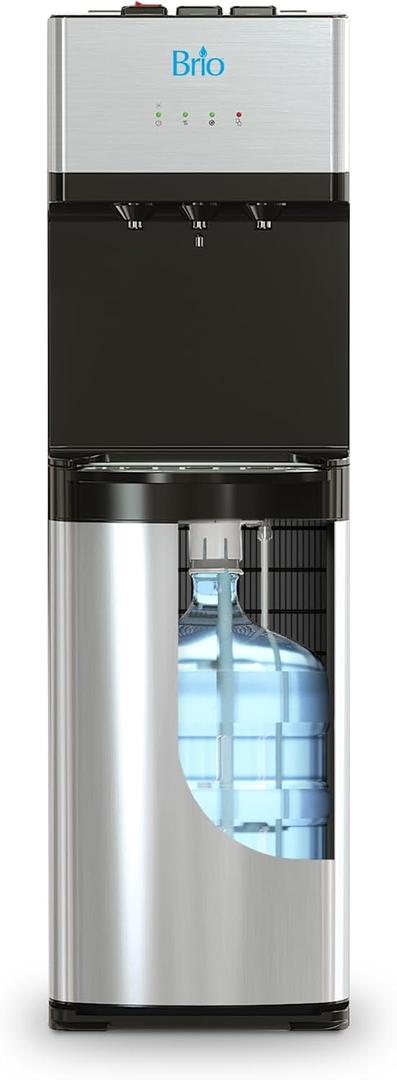 Brio Self Cleaning Bottom Loading Water Cooler Water Dispenser  Limited Edition - 3 Temperature Settings - Hot, Cold & Cool Water (Stainless Steel)