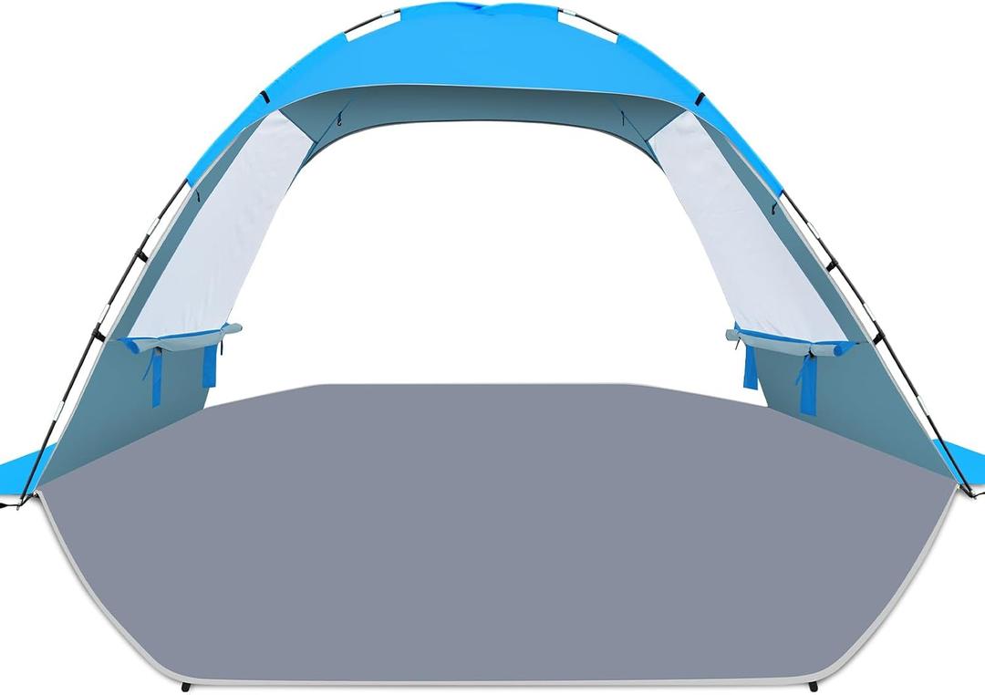 Gorich Beach Tent Sun Shelter for 10 Person with UPF 50 UV Protection, Lightweight & Easy Setup Beach Shade Canopy, Portable Beach Shade Tent Beach Cabana, Blue