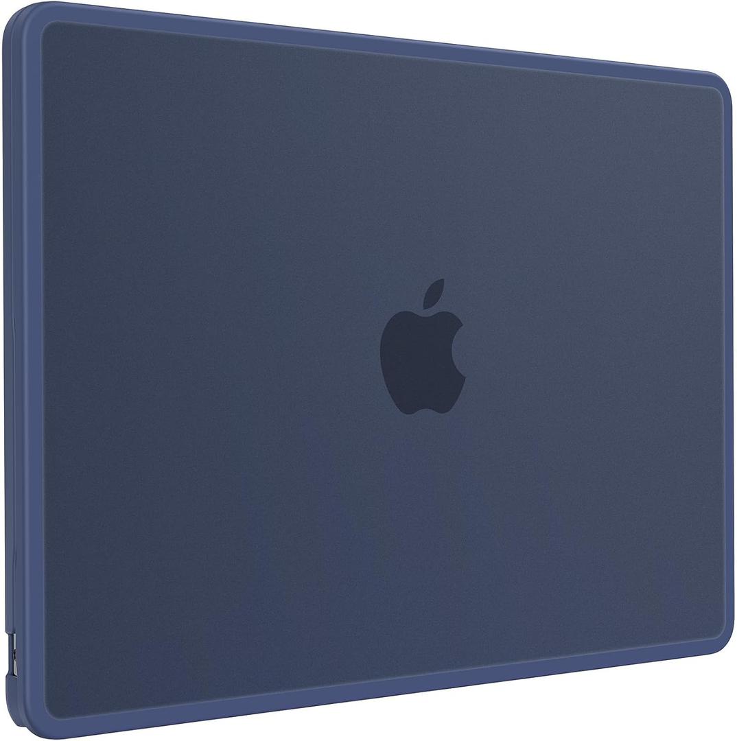 BlueSwan Anti-Cracking Case for MacBook Air 13 inch, M5 2026 M4 M3 M2 2025-2022 A3449 A3240 A3113 A2681, Drop Protection Soft TPU Bumper PC Base for Air 13.6 inch, Frosted Midnight