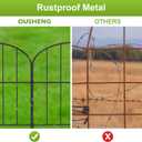 OUSHENG Small Decorative Garden Fence, 29ft (L) x 16.5in (H) Fencing, Rustproof Metal Wire Panel Border Animal Barrier for Dog, Flower Plant Edging for Yard Backyard Outdoor, Arched