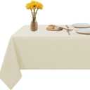 Fitable Rectangle Tablecloth 70x120 inch Tablecloth Stain and Wrinkle Resistant Washable Polyester Table Cloth, Decorative Fabric Table Cover for Dining Table, Buffet Parties and Camping Ivory