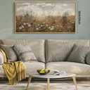 SHENIFY Vintage Landscape Framed Wall Art Meadow with Flowers Farmhouse Decor Retro Wildflower Field Scenery Painting for Hallway Bedroom Living Room Dining Room - 20x40in Natural Framed